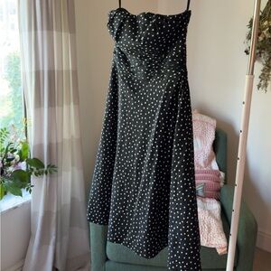 White House Black Market Strapless Black and White Dress